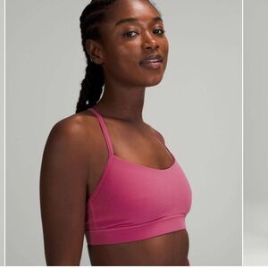 Lululemon Women's Flow Y Bra Nulu A-C Cup sz 8 Pink Lychee